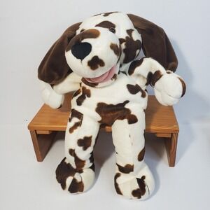 Mary Meyer 12" Full Body White And Brown Spotted Hound Dog Hand Puppet